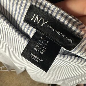 Medium Jones New York Striped Pull-On Straight Leg Pant